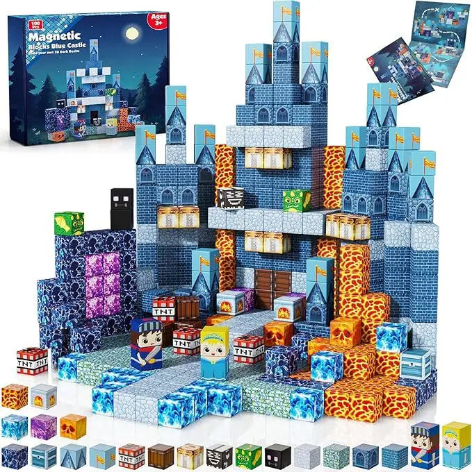2025 NEW Magnetic Blocks Game Mine Magnet Worlds DIY Toys For Boys Girls STEM Montessori Sensory Cubes Game Toys Christmas Gifts