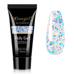 LIMEGIRL 30ml Nail Extension Gel Glitter Soak Off Nail Acrylic Crystal Build Poly UV Gel for Nails Quick Extension Manicure Glue