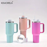 KEMORELA 30&40 oz Tumbler With Handle Lid Straw 887/1182ML Stainless Steel Water Bottle Vacuum Thermos Cup Travel Car Coffee Mug