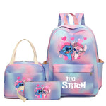 3Pcs/set Disney Lilo Stitch Backpack for Boy Girl Teenager Student Back To School Schoolbag Lunch Bag Women lovely Rucksack Gift