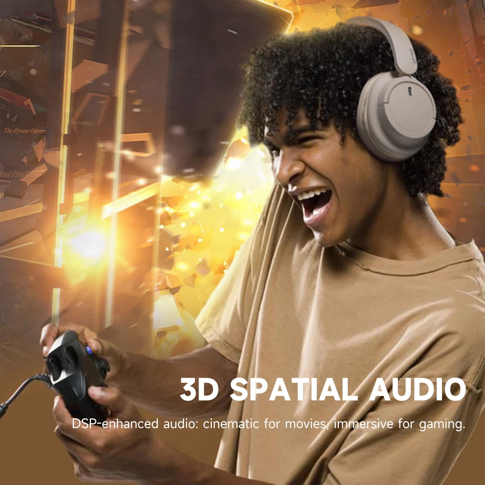 Oneodio SuperEQ V16 Wireless Headphones Bluetooth 5.3 Over Ear Headset With Mic Bass/Pop Mode Hi-Res Foldable Headphones 90H