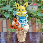 Cute Kawaii Pokemon Pikachu Snorlax Psyduck Bulbasaur Icecream Figure Toys for Girls