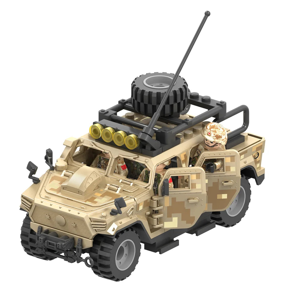 Military Patrol German Opel truck anti-aircraft gun Weapon Building Blocks WW2 Army Soldiers Brinquedos Bricks Classic Kids Toys