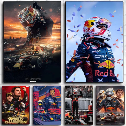 1pc F1 M-Max Verstappen Poster Self-adhesive Art Waterproof Paper Sticker Coffee House Bar Room Wall Decor