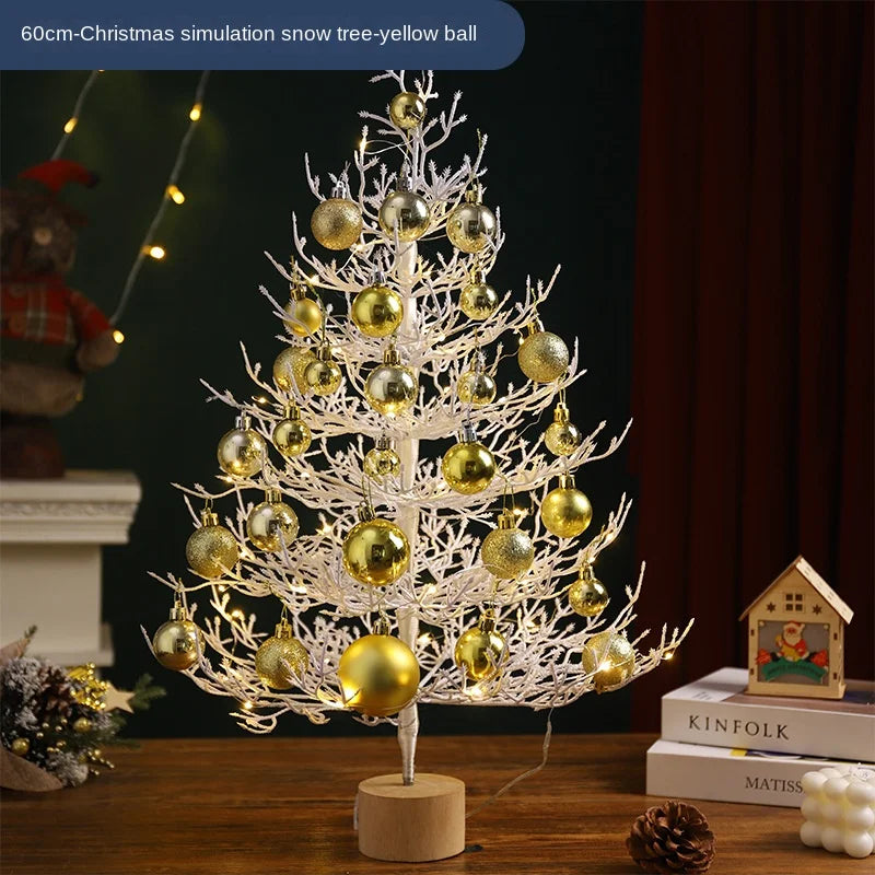 Christmas party decorations Christmas tree desktop decorations Christmas decorations simulation tree white decorative balls