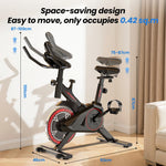 Formill QK101 Indoor Spin Bike Quiet Belt Drive Cardio Trainer with Electronic Display & Adjustable Resistance for Home Fitness