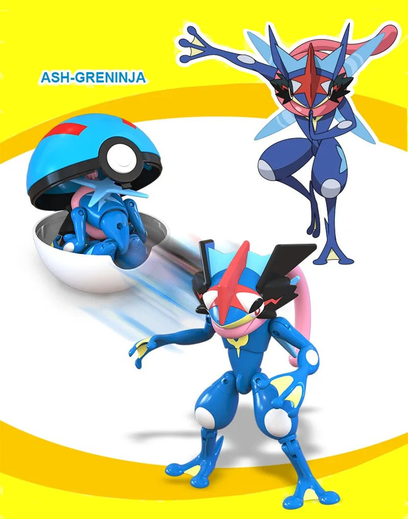 Pokemon Ball Toys Anime Figure Charizard Pikachu Mewtwo Eevee Monster Action Deformation Pokeball Toys Figures Model Kids Gifts