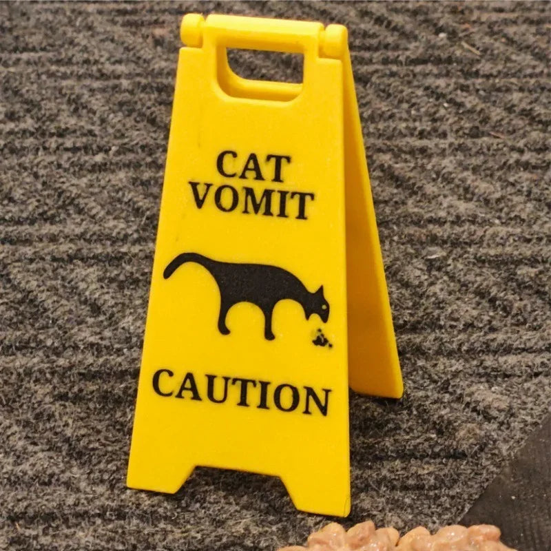 1Pc Cat Vomit Sign Funny Cat Dog Signs Decor, Yard Warning Sign Cat Vomit Sign