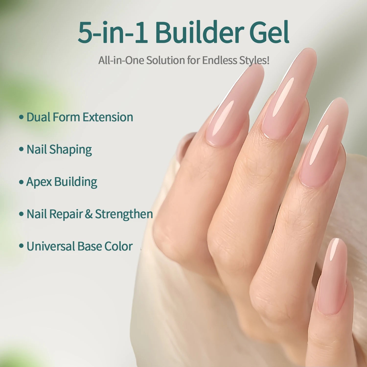 Nailpop HEMA-FREE Builder Gel 30g for Nail Extension Milky Smooth Clear/Pink Long Lasting Quick Building Soak Off UV Nail Gel