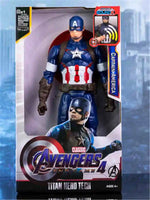 Action Toy 30cm Marvel Avengers Toy Thanos Hulk Spiderman Iron Man Captain America Thor Black Panther With Sound And Light