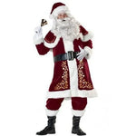 Ecoparty Santa Claus Costume Christmas 12pcs Deluxe Velvet Santa Suit for Adults Teenager Plus Size 6XL