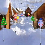 6pcs/set Solar-Powered Christmas Lawn Lights Santa Tree & Reindeer Designs for Outdoor Decor Waterproof Garden Lights Holiday