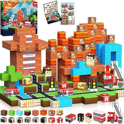2025 NEW Magnetic Blocks Game Mine Magnet Worlds DIY Toys For Boys Girls STEM Montessori Sensory Cubes Game Toys Christmas Gifts