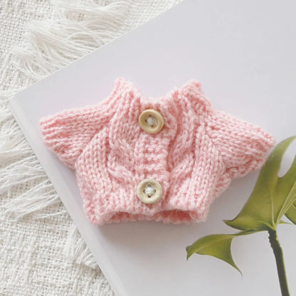 Mini Doll'S Clothes Outfit Accessories For Labubu for Elf doll Knitted Christmas Love twisted solid Santa sweater Clothing