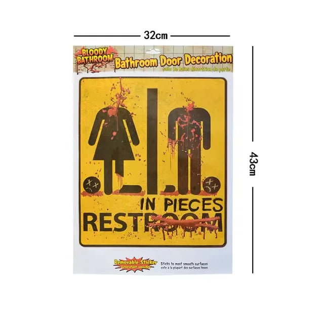 Halloween Horror Night Mural Stickers Bloody Stickers Bathroom Toilet Stickers Mock Bathroom Glass Horror Stickers Decoration