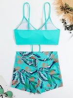 Bikiniset met hoge taille en trekkoord aan de voorkant (2025) - Damesbadkleding en strandkleding