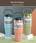 20oz/30oz Stainless Steel Thermos Mug With Straw Keeps Cold and Heat Thermal Mug Tumbler Outdoor Sports Thermal Water Bottle