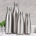 Stainless Steel Water Bottle 1 Liter Free Shipping Items, Drink Bottle for Sport Travel Cups,  500 750 1000ml Water Bottles