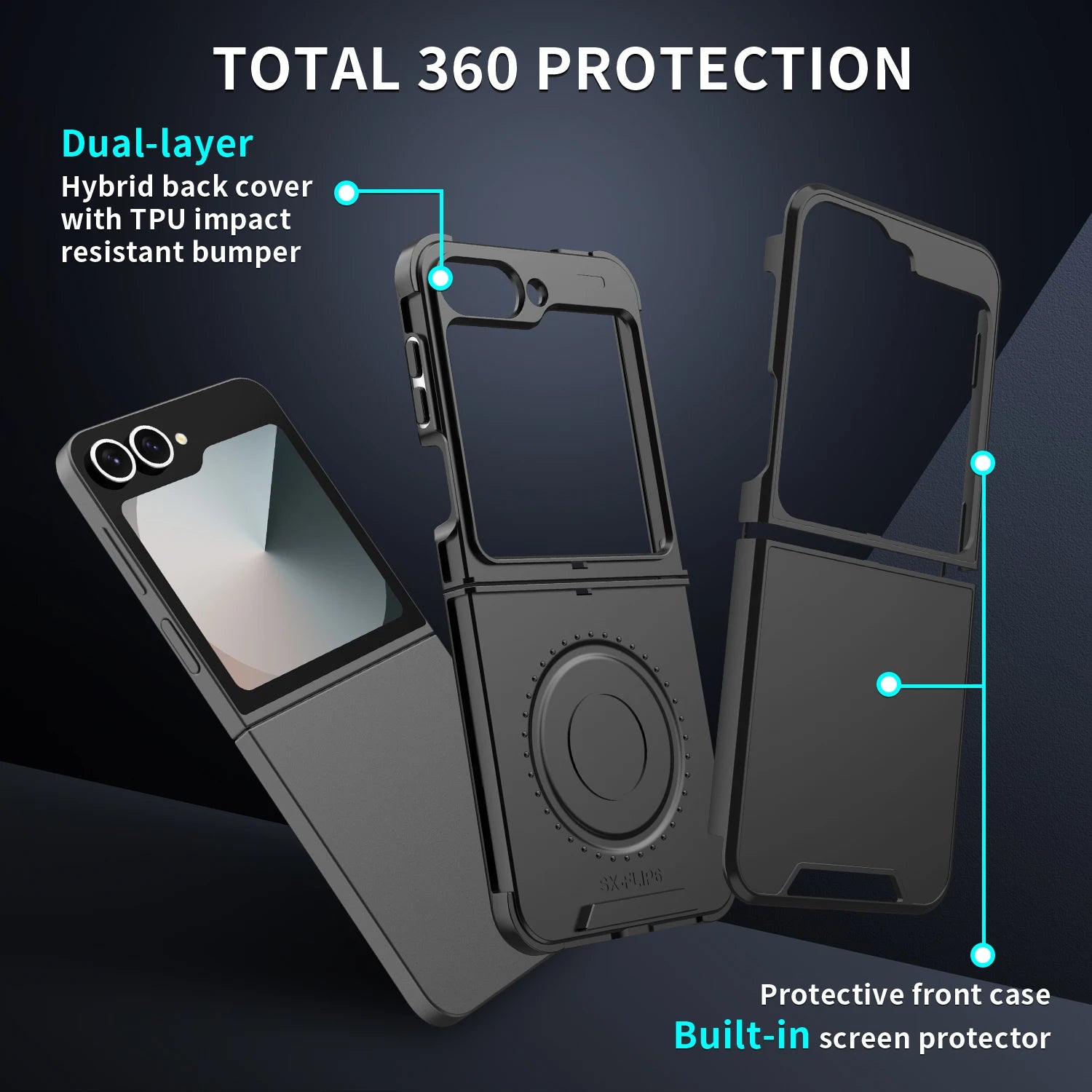 Luxury Original Official Slim Matte Protection Phone Case Samsung Galaxy Z Flip 7 6 5 4  For Wireless Charging Shockproof Cover