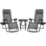 Homfa Folding Sun Lounger Set with Table