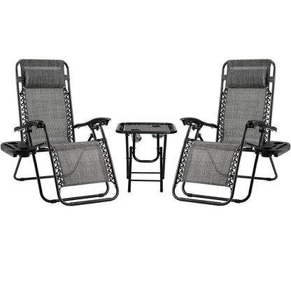 Ensemble de chaises longues pliantes Homfa avec table