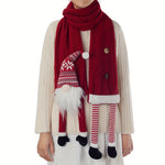 Women's Christmas Scarf Plush Warm Soft Extra-Long Snowman Santa Claus Reindeer-Patterned Scarves Winter Fashion Shawls