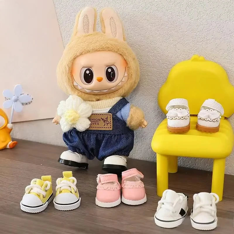 (Only shoes)For LABUBU 17cm Cotton Dolls Shoes Toys Casual Sports Shoes Dolls Accessories for labubu outfits