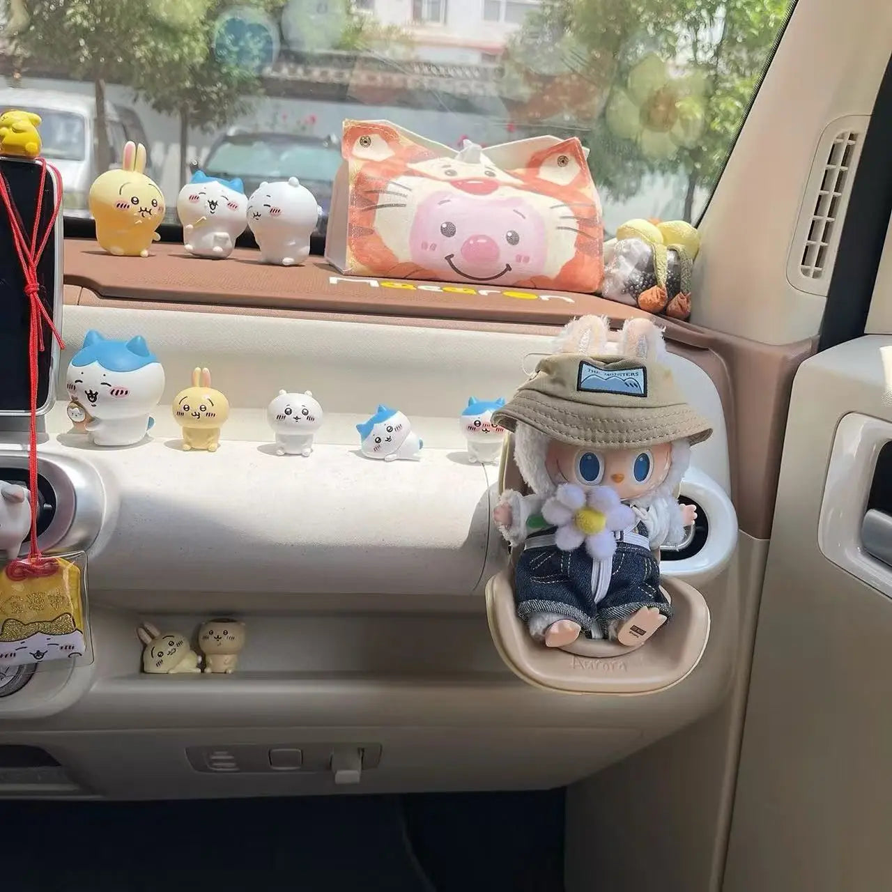 Doll Accessory For Labubu Plush Doll Car Accessory Compatible Car Air Conditioning Vent Cute Car Decoration Hanging Ornament