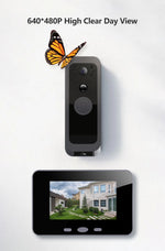 4 Inch Digital Door Viewer Smart Home Peephole Doorbell Camera PIR Motion Detection Night Vision Video Doorbell 2.4Ghz Wireless