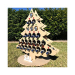 Christmas Wine Holder Wooden Wine Bottle Stand Advent Calendar Count Down Drinks Display Rack Seasonal Decor