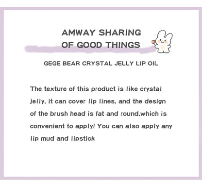 Gege Bear Crystal Jelly Fruit Lip Oil Peach Grape Avacado Hydrating Moisturizing Nourishing And Lightening Lips Line