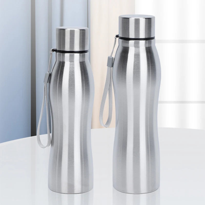 Stainless Steel Water Bottle Gourd Shape Sports Bottle Outdoor Tourism Direct Drinking Hand Rope Tumbler 750/1000ml