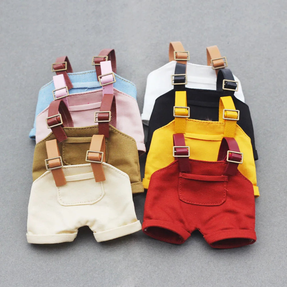 17cm Mini Doll'S Clothes Outfit Accessories For Labubu V1 V2 V3 Striped overalls hats glasses shoes Cool handsome Clothing Gift
