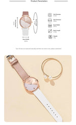 Women Watch Set Luxury Fashion Colourful PU Leather Strap Ladies Quartz Wristwatch Alloy Bracelet For Ladies Gift