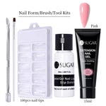 UR SUGAR 15ml Extension Gel Nail Polish Bright Nude White Clear Semi Permanent UV Hard Gel Nails Finger Prolong Gel Varnish Set