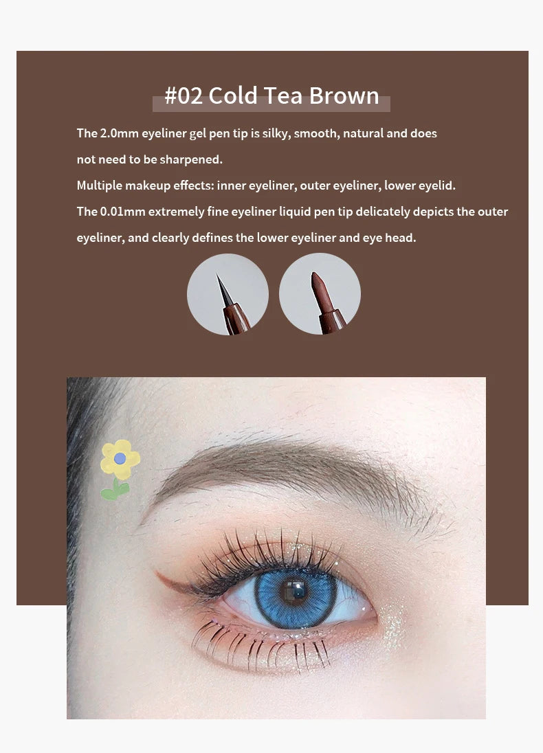 Eyeliner Double Head Pen For Smooth And Delicate Eye Makeup  Quick Drying Film Forming Waterproof And Sweat Proof Eye Makeup