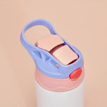 350ml Sublimation Straight Sippy Cup Flip Top Kids Bottle Stainless Steel Double Wall Water Tumbler with Straw Sippy Bottle