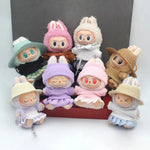 Mini Doll Clothes Outfit Accessories For Ropa 15-17cm Labubu Knitting T-shirt Hat pleated skirt Uniform Set Clothing