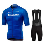 Cube Cycling Jersey Set – Men’s Summer Short Sleeve Bike Shirt & Padded Bib Shorts, Road & MTB Bicycle Clothing Maillot Ciclismo