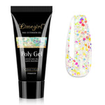 LIMEGIRL 30ml Nail Extension Gel Glitter Soak Off Nail Acrylic Crystal Build Poly UV Gel for Nails Quick Extension Manicure Glue