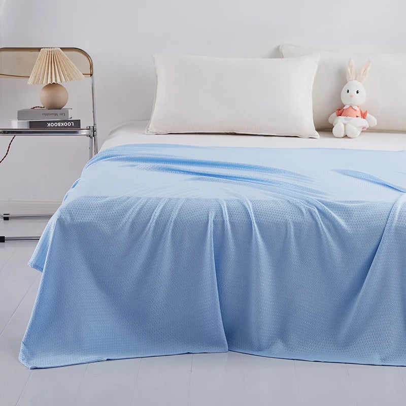 100% Bamboo Fiber Air Condition Quilt Thin Diamond Grid Lightweight Breathable Summer Blanket Soft Skin-friendly Summer Duvet