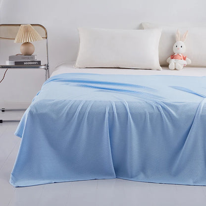 100% Bamboo Fiber Air Condition Quilt Thin Diamond Grid Lightweight Breathable Summer Blanket Soft Skin-friendly Summer Duvet