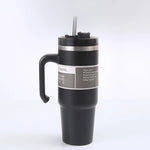 20oz/30oz Stainless Steel Car Thermos Bottle Travel Sports Water Bottle Large Capacity with Handle Straw Mug Outdoor Coffee Cup