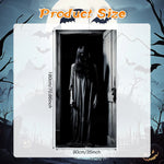 Halloween Door Cover, Halloween Door Backdrop Banner Ghost Creepy Devil Go Crazy Terror Theme Scary Halloween Party Decoration S