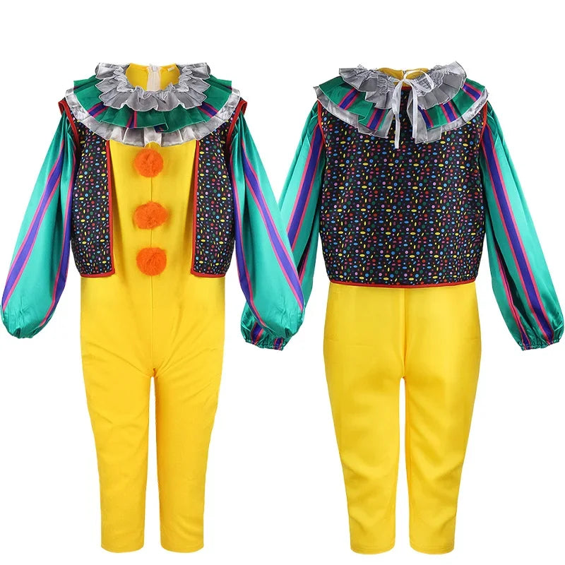 Movie Cosplay Pennywise Clown Cosplay Costume Halloween Adult Carnival Party Stage Performance Villain Vintage Clothing Set
