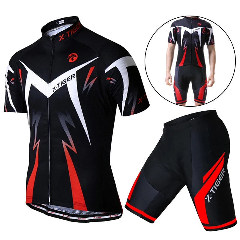 X-Tiger Pro Cycling Jersey Set Summer Cycling Wear Mountain Bike Clothes Bicycle Clothing MTB Bike Cycling Clothing Cycling Suit