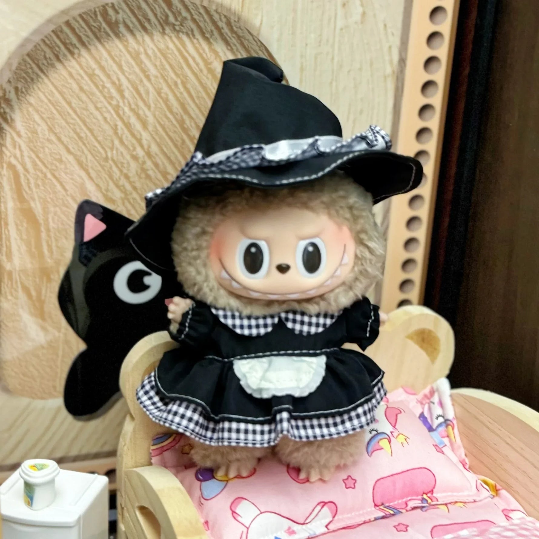 Doll Clothes For LABUBU Frog Set Jumpsuit Kawaii Fisherman Hat 2PCS/Pack Plush Cotton Doll Dress Up Game Decoration