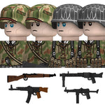 Military WW2 German Navy Armored Troops Building Blocks US 101st Britain Soviet Union Soldiers Infantry Weapons Bricks Toys Kids