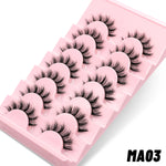 GROINNEYA 5/7 pairs Eyelashes 3D Natural False Lashes Fluffy Soft Cross Manga Lashes Wispy Natural Eyelash Extension Makeup