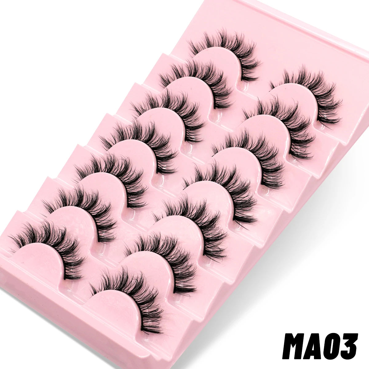 GROINNEYA 5/7 pairs Eyelashes 3D Natural False Lashes Fluffy Soft Cross Manga Lashes Wispy Natural Eyelash Extension Makeup